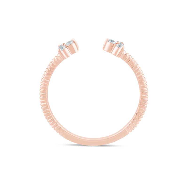 Diamond Open Ring in 10K Rose Gold &#40;1/10 ct. tw.&#41; – Image 2 of 3