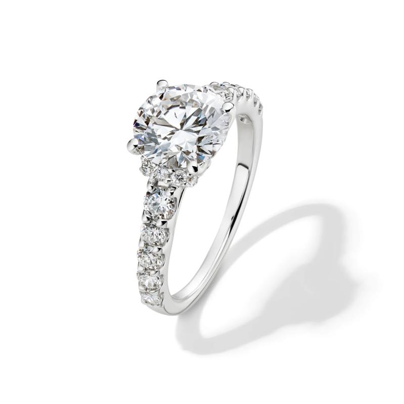 Lab Grown Diamond Round Engagement Ring in 14K White Gold &#40;2-3/4 ct. tw.&#41; – Image 4 of 4