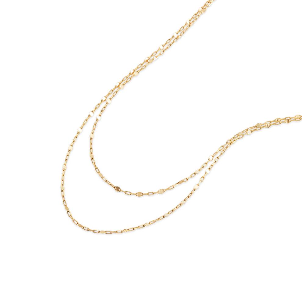 Double Layer Mirror Chain in 10K Yellow Gold, 2.3mm, 17" – Image 4 of 4