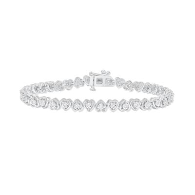Diamond Heart Bracelet in Sterling Silver (1/4 ct. tw.)