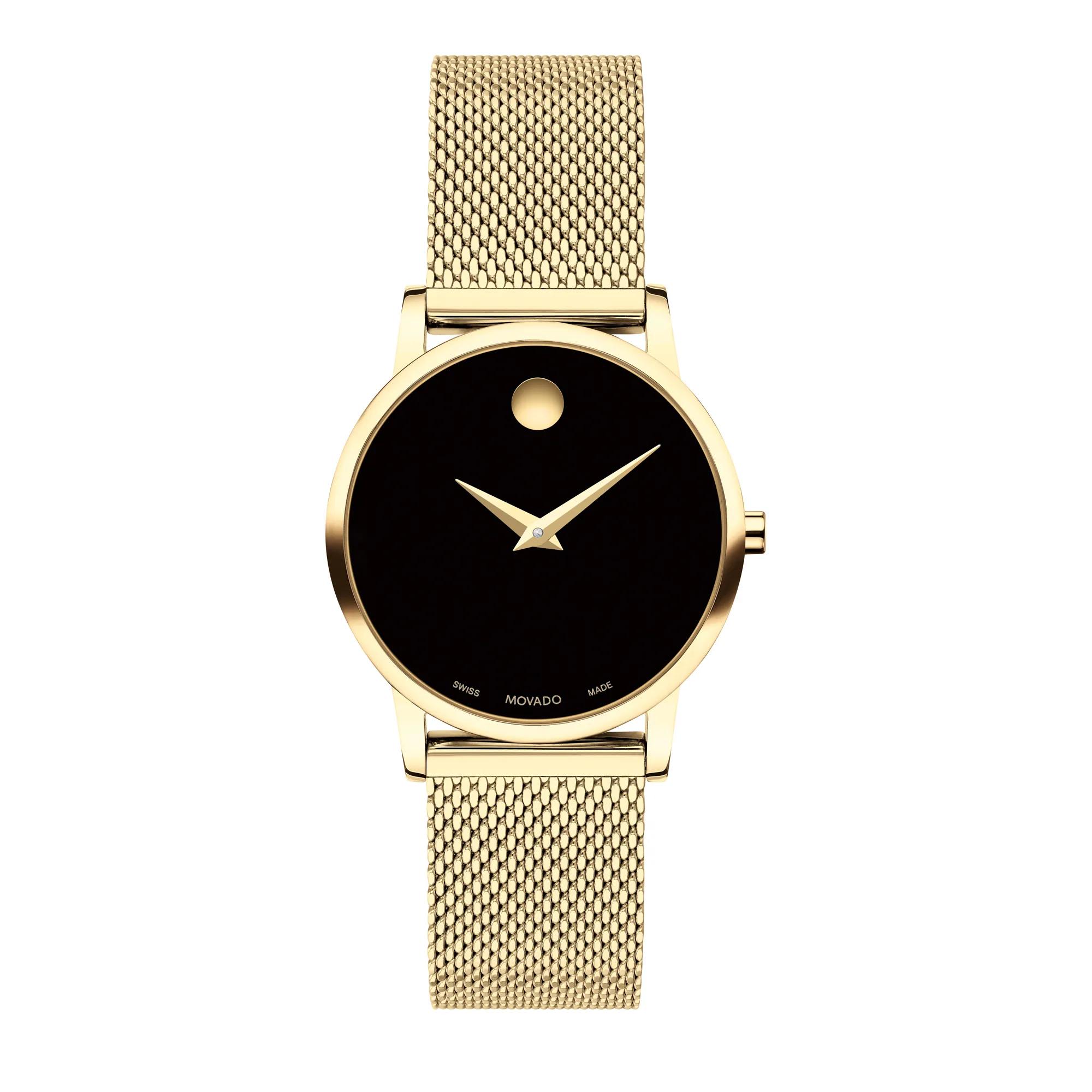 クラシック GOLD DISC MUSEUM The classic Movado Museum Classic Women's Watch with Black Bezel