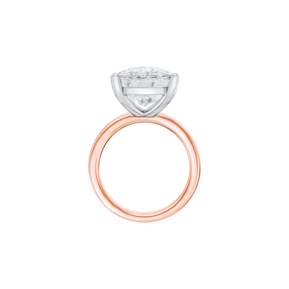 Lab Grown Diamond Elongated Cushion Solitaire Ring in 14K Rose &amp; White Gold (10 ct.) – Image 2 of 4