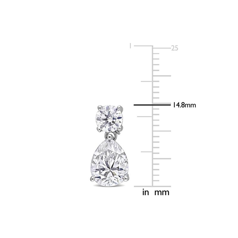 Moissanite Drop Earrings in Sterling Silver – Image 2 of 2