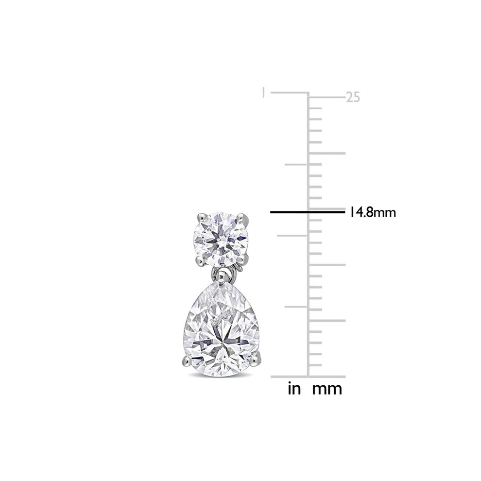 Moissanite Drop Earrings in Sterling Silver – Image 2 of 2