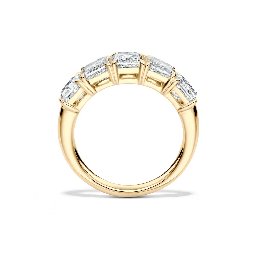 Lab Grown Diamond Five-Stone Square Anniversary Band in 14K Yellow Gold (3 ct. tw.) – Image 2 of 5