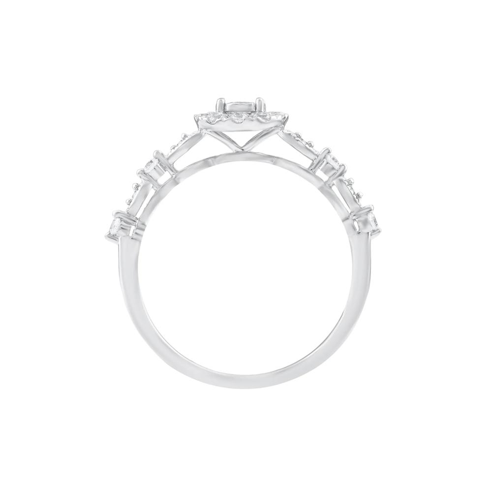Diamond Halo Promise Ring in 10K White Gold (1/4 ct. tw.) – Image 2 of 3