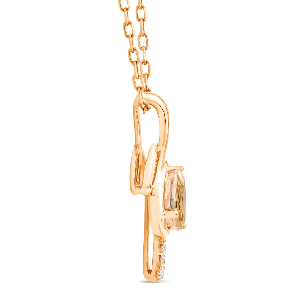 Morganite and Diamond Accent Pendant in 10K Rose Gold – Image 2 of 4