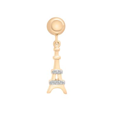 Diamond Accent Eiffel Tower Bead Charm