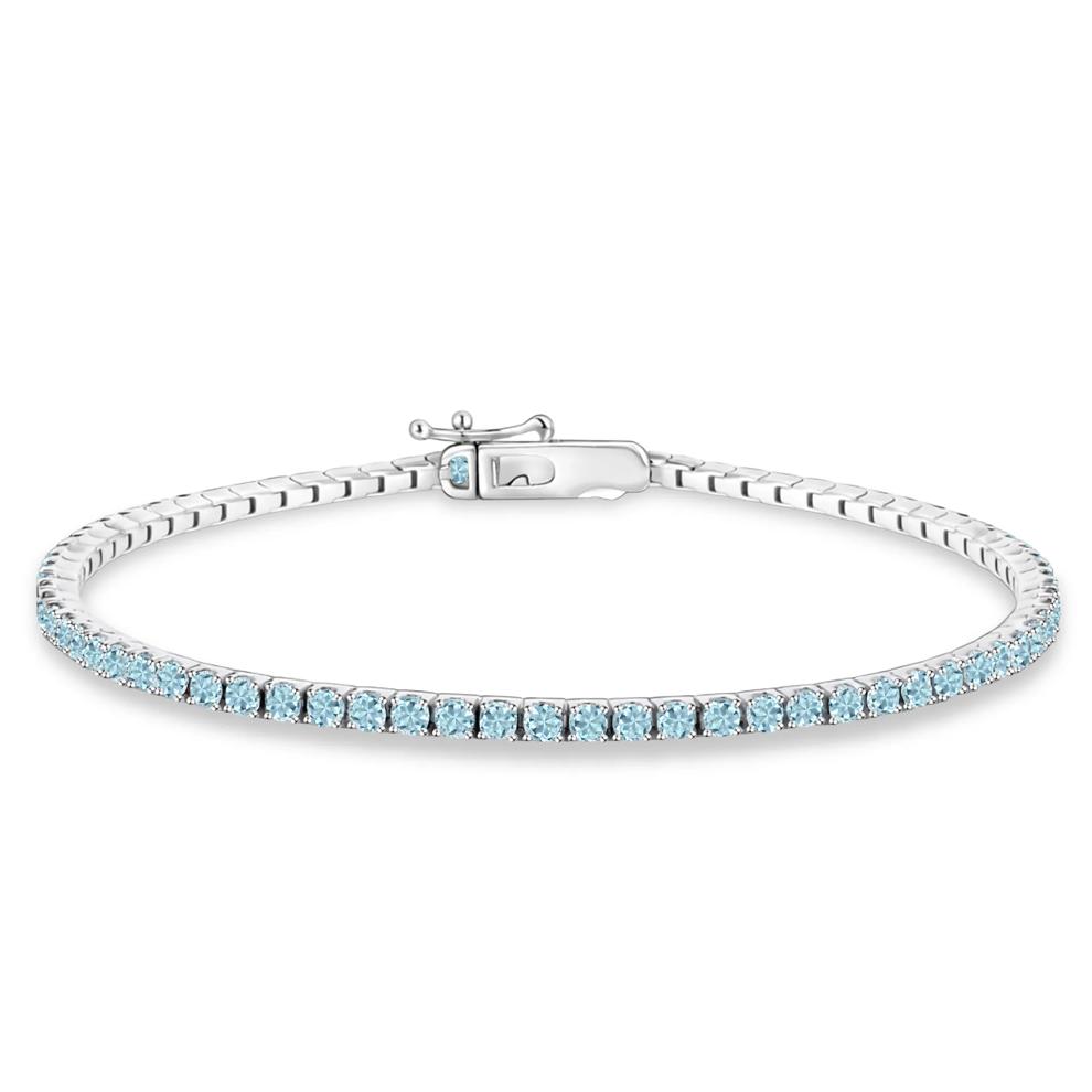 Aquamarine Stack Bracelet in Sterling Silver, 7" – Image 1 of 2