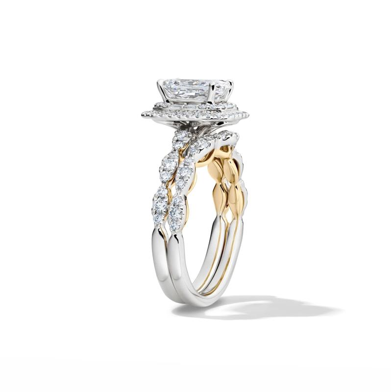 Adriana Lab Grown Diamond Engagement Ring Set in 14K White Gold with Yellow Gold &#40;2 1/4 ct. tw.&#41; – Image 3 of 7