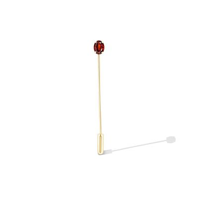 Men's Red Garnet Lapel Pin in 14K Gold Vermeil