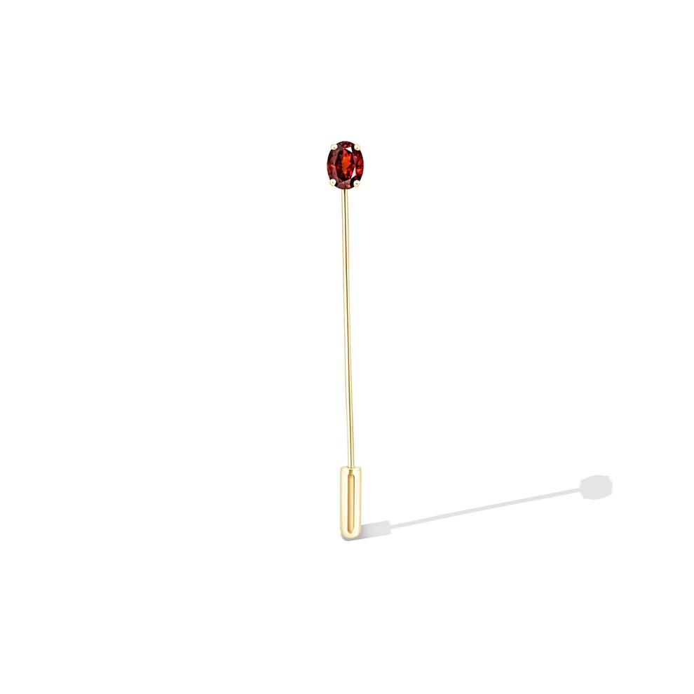Men's Red Garnet Lapel Pin in 14K Gold Vermeil – Image 1 of 3