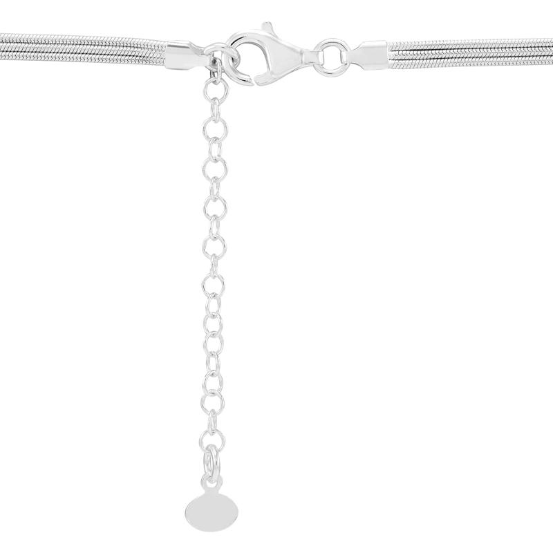 Three-Bead Snake Chain Necklace in Sterling Silver – Image 2 of 3