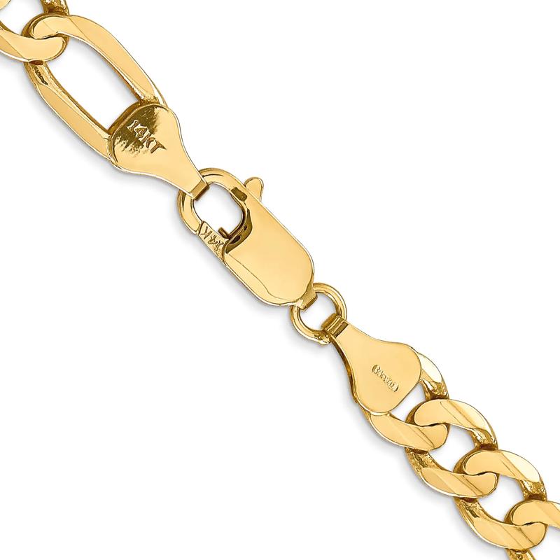 Solid Concave Figaro Open Link Chain in 14K Yellow Gold, 6.75MM, 22&rdquo; – Image 3 of 4