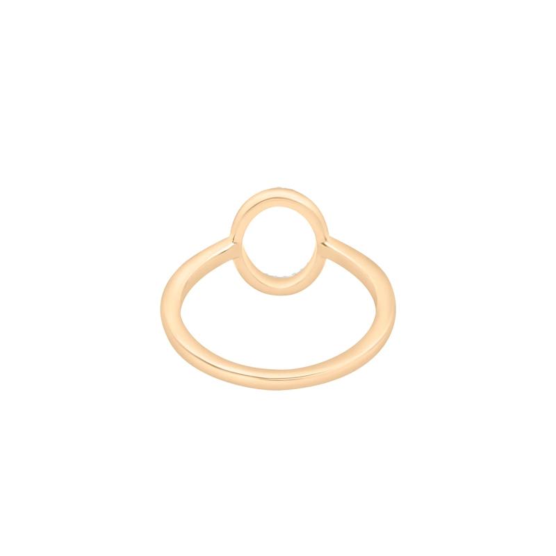 Diamond Open Oval Ring in 10K Yellow Gold &#40;1/10 ct. tw.&#41; – Image 4 of 5