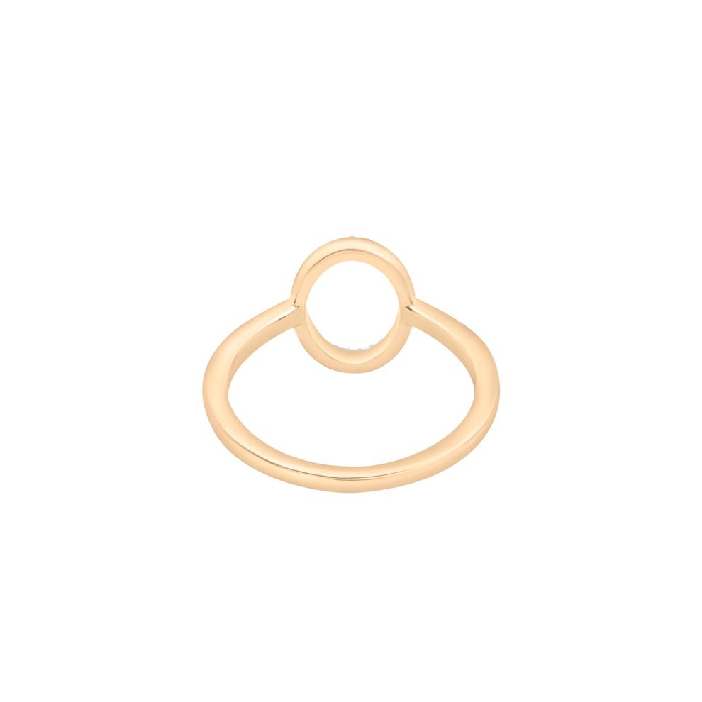 Diamond Open Oval Ring in 10K Yellow Gold (1/10 ct. tw.) – Image 4 of 5