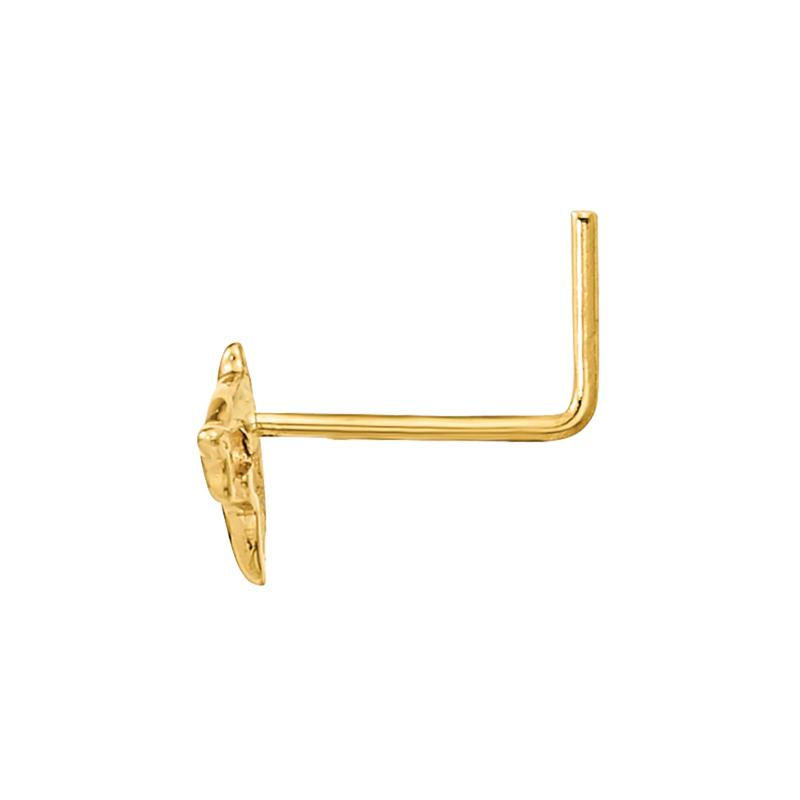 Polished Dolphin Nose Stud in 14K Yellow Gold, 22 Gauge – Image 2 of 3