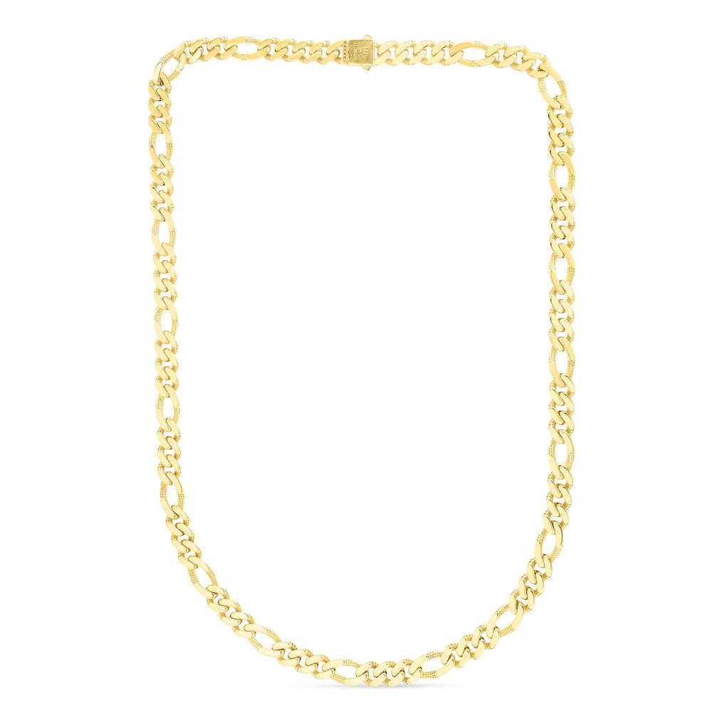 Monaco Figaro Pave Chain in 14K Yellow and White Gold, 8MM, 22" – Image 3 of 4
