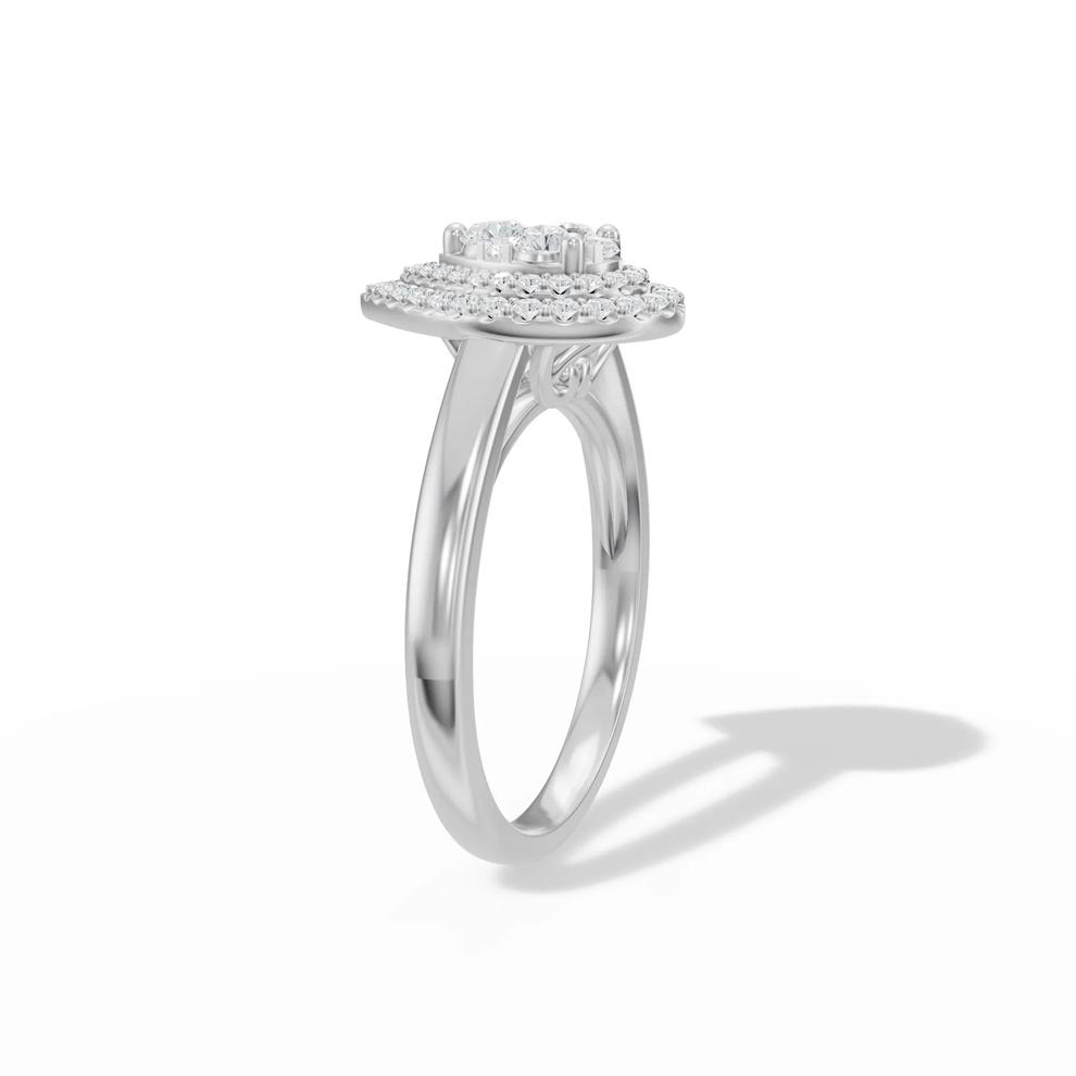 Diamond Pear-Shaped Composite Engagement Ring in 10K White Gold (1/2 ct. tw.) – Image 3 of 4