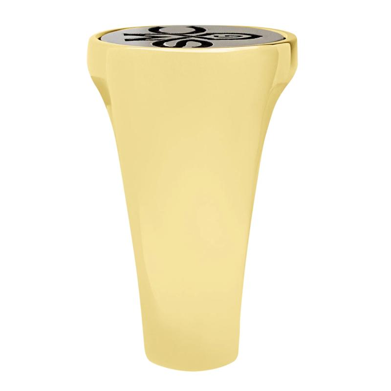 Saint Mary&#39;s College Horizontal Oval Signet Ring in Zirconium and 14K Yellow Gold – Image 3 of 3