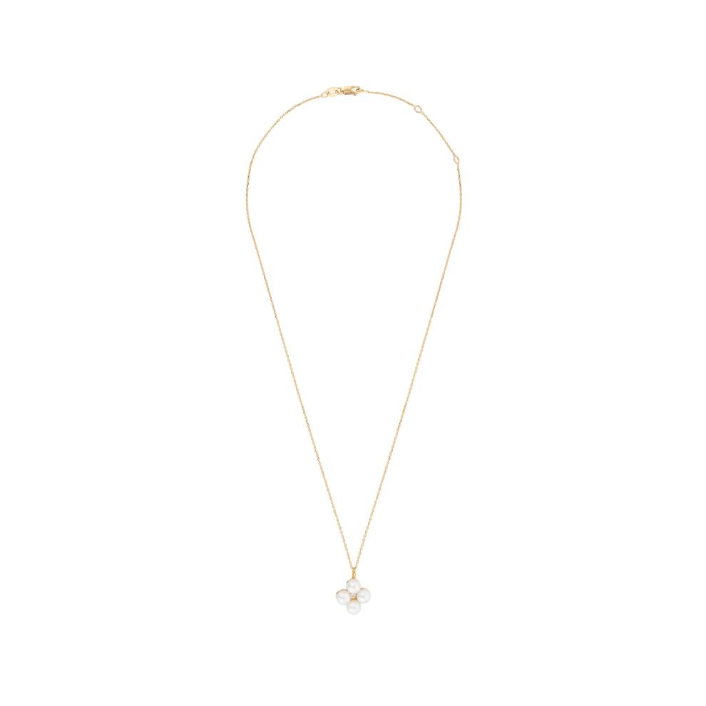 Freshwater Cultured Pearl &amp; Diamond Accent Clover Pendant Necklace in Vermeil – Image 2 of 4