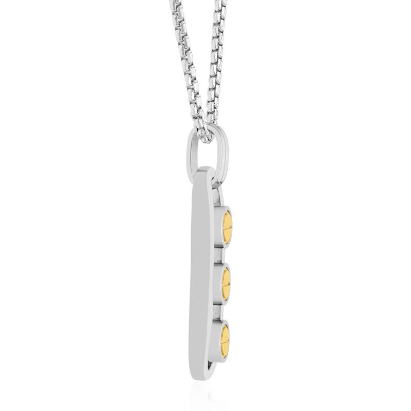 Men&#39;s Rivet Stick Pendant in Sterling Silver and Vermeil – Image 2 of 3