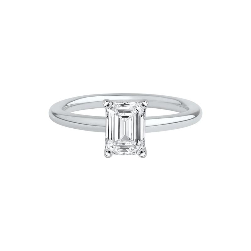 Lab Grown Diamond Emerald-Cut Solitaire Ring in Platinum (1 ct.) – Image 1 of 4