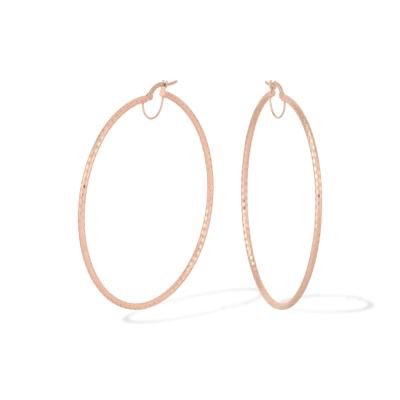 Tube Hoop Earrings in 10K Rose Gold, 64x64MM