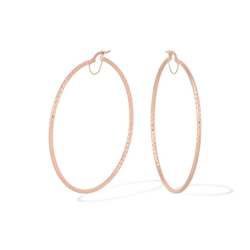 Tube Hoop Earrings in 10K Rose Gold, 64x64MM – Image 1 of 2