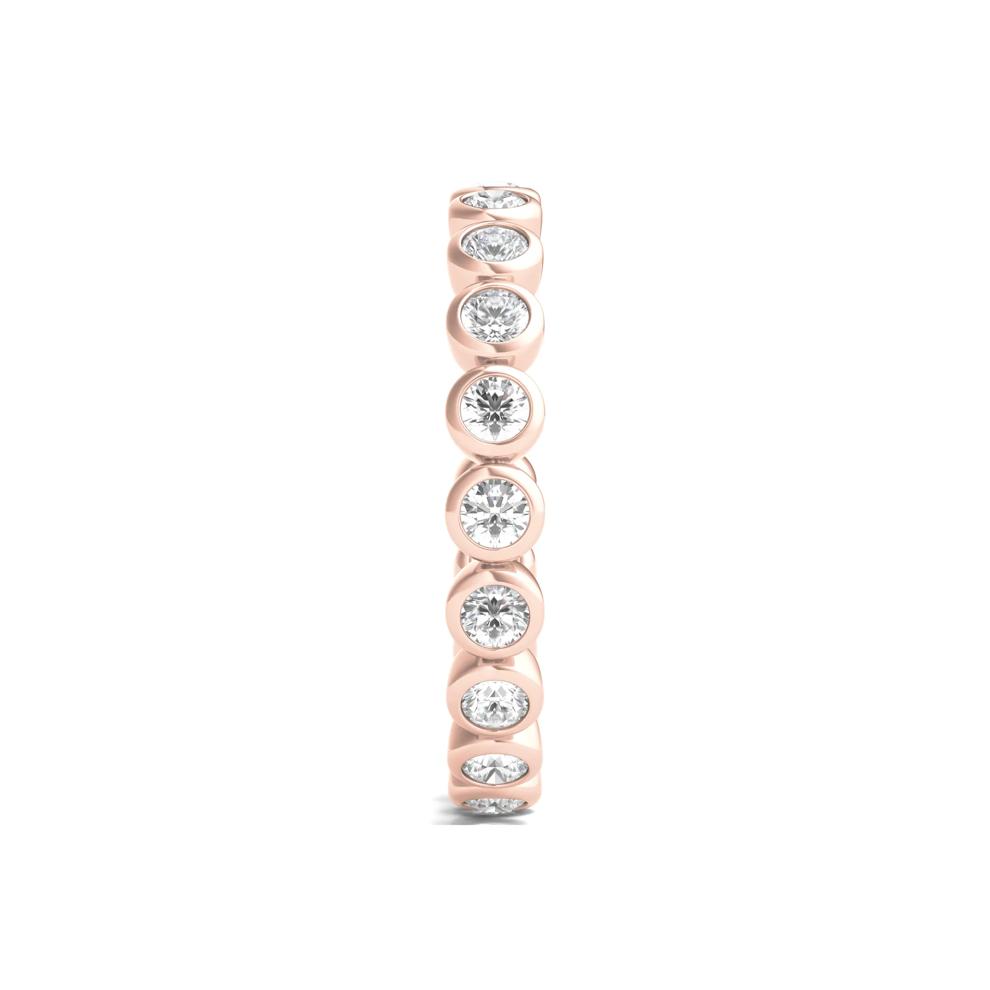 Round Lab Grown Diamond Bezel-Set Eternity Band in 14K Rose Gold (1 ct. tw.) – Image 3 of 3