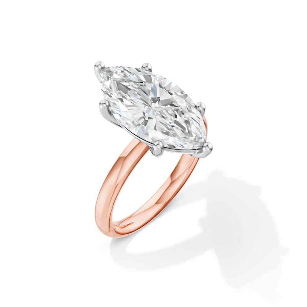 Lab Grown Diamond Marquise Solitaire Engagement Ring in 14K Rose &amp; White Gold (5 ct.) – Image 4 of 4