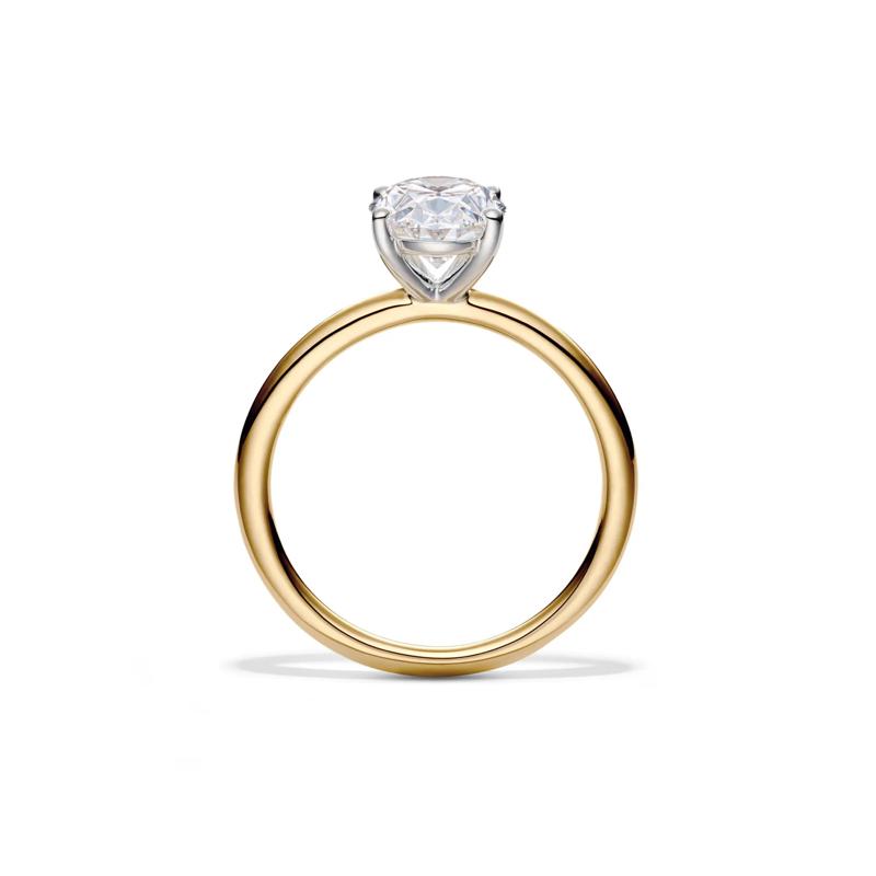 Lab Grown Diamond Oval Solitaire Engagement Ring in 14k Yellow Gold &#40;2 ct.&#41; – Image 2 of 4