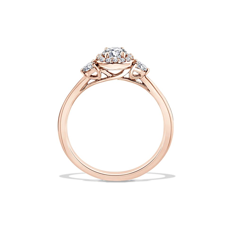 Lab Grown Diamond Halo Promise Ring in 10K Rose Gold (1/2 ct. tw.) – Image 2 of 4