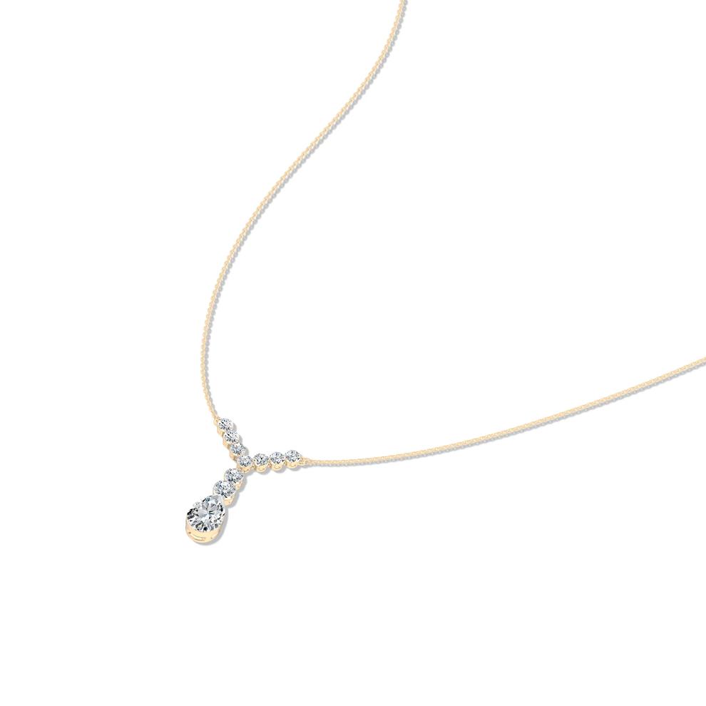Lab Grown Diamond Pear-Shaped Drop Pendant Necklace in 10K Yellow Gold (1 5/8 ct. tw.) – Image 4 of 4