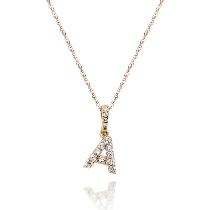 Diamond Initial Pendant in 10K Yellow Gold
