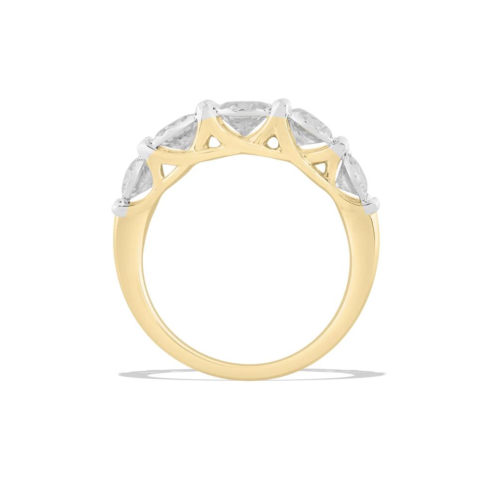 Diamond Illusion Five-Stone Band in 10K Yellow Gold (1 1/2 ct. tw.) – Image 2 of 4