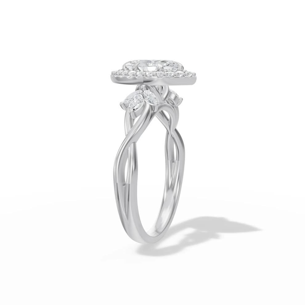 Diamond Marquise Halo Engagement Ring in 14K White Gold (7/8 ct. tw.) – Image 3 of 4