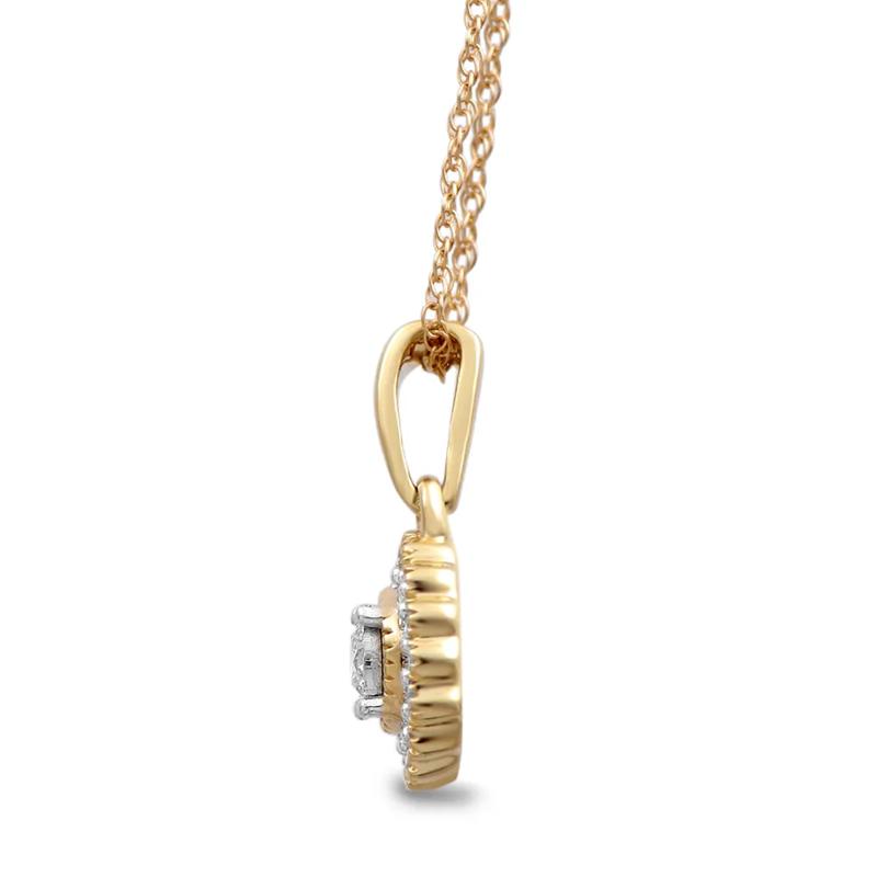 1/7 ct. tw. Diamond Pendant in 10K Yellow Gold – Image 2 of 2