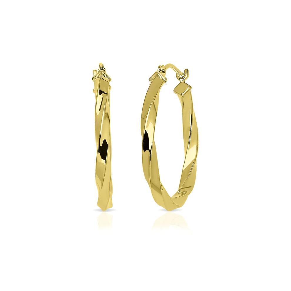 Twist Hoop Earrings in 14K Yellow Gold – Image 1 of 2