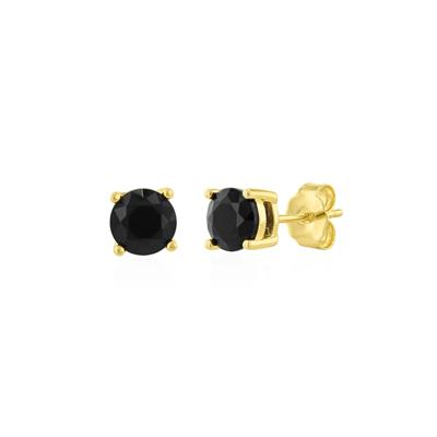 Men's Black Onyx Earrings in Vermeil
