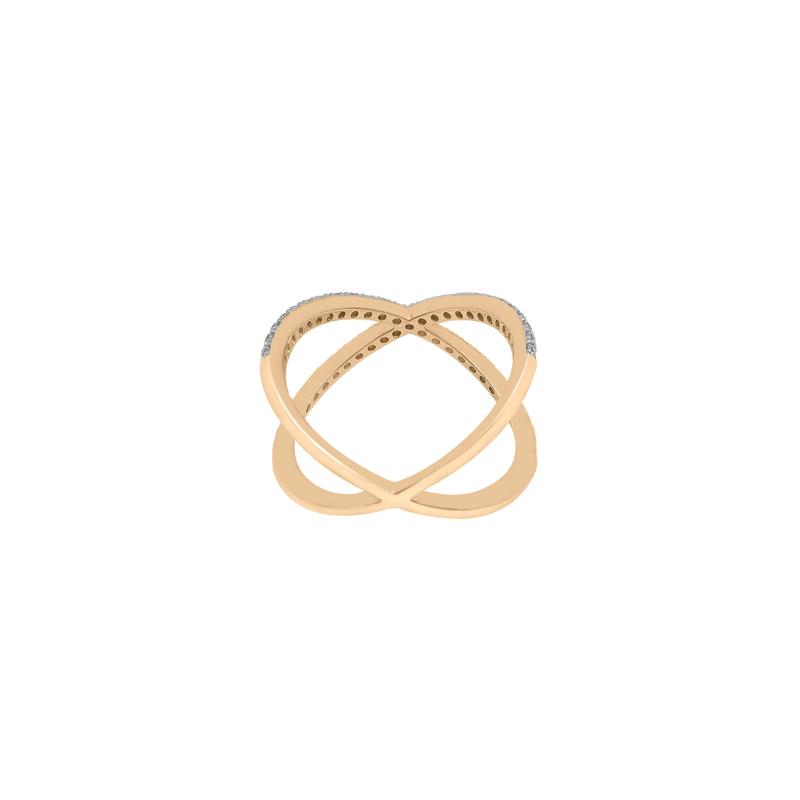 Diamond Crossover Ring in 14K Yellow Gold &#40;1/4 ct. tw.&#41; – Image 3 of 6