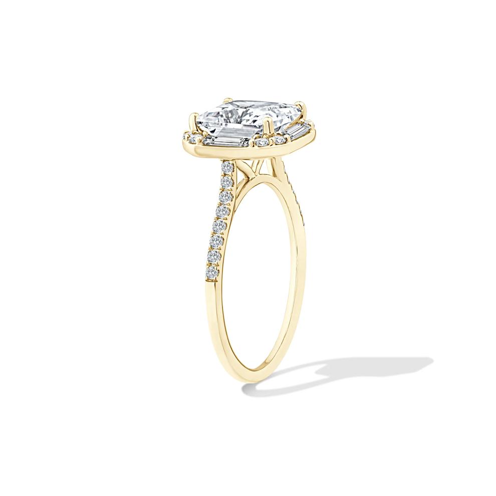 Lab Grown Diamond Princess-Cut Center Halo Engagement Ring in 14K Yellow Gold (3 1/2 ct. tw.) – Image 3 of 4