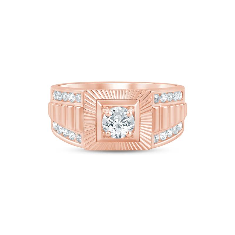 Men's Lab Grown Diamond Ring in 10K Rose Gold (1 ct. tw.) – Image 1 of 3