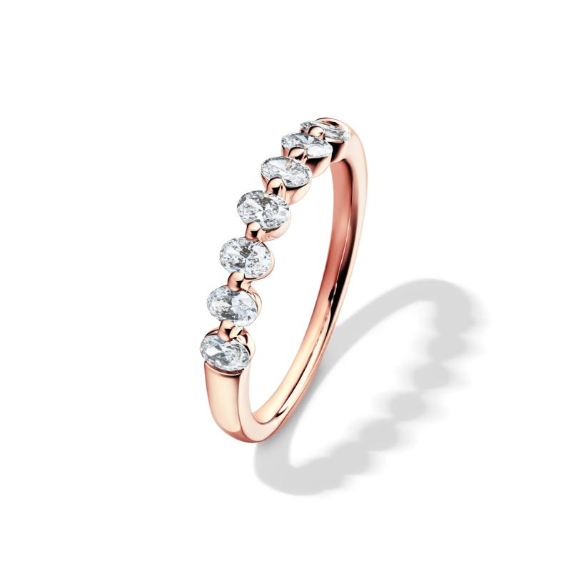 Lab Grown Diamond Seven-Stone Shared-Prong Band in 14K Rose Gold &#40;1/2 ct. tw.&#41;  – Image 4 of 4