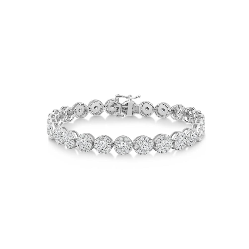 Lab Grown Diamond Cluster Bracelet in 14K White Gold (7 ct. tw.) – Image 1 of 3
