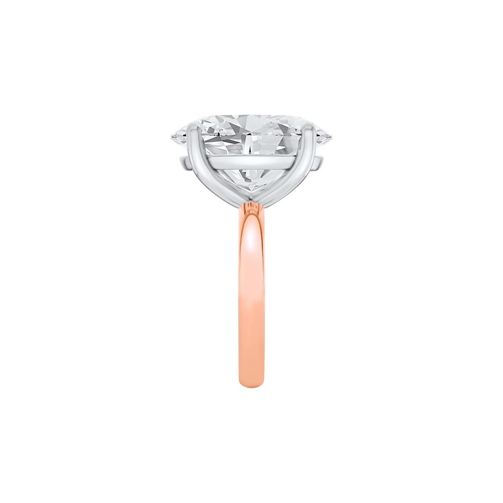 Lab Grown Diamond Oval Solitaire Ring in 14K Rose &amp; White Gold (8 ct.) – Image 3 of 4