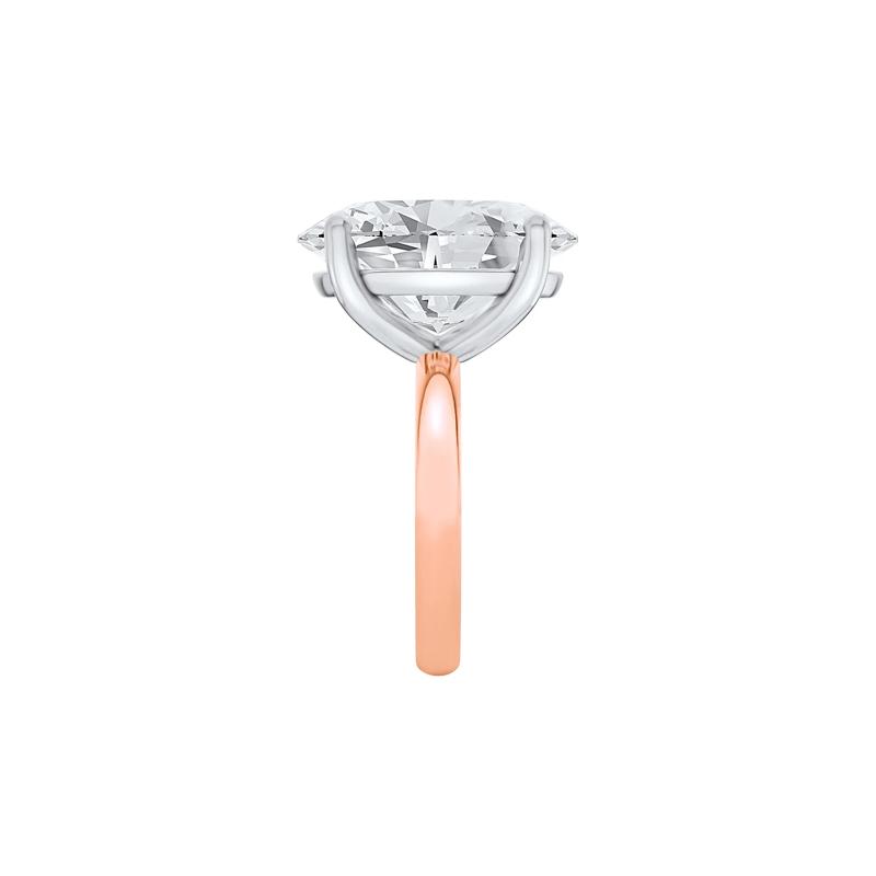 Lab Grown Diamond Oval Solitaire Ring in 14K Rose &amp; White Gold &#40;8 ct.&#41; – Image 3 of 4