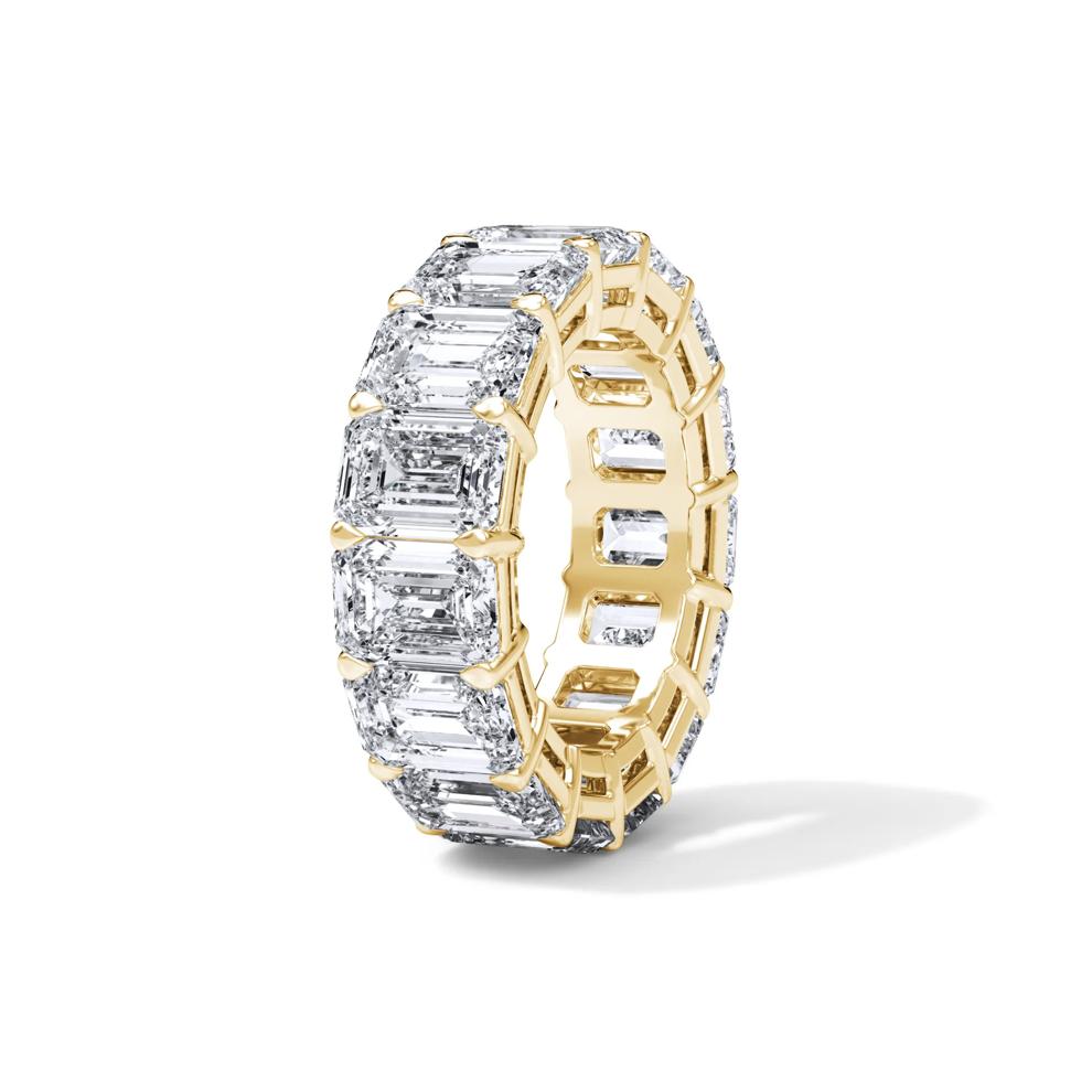 Lab Grown Diamond Emerald-Cut Eternity Band in 18K Yellow Gold (15 ct. tw.) – Image 3 of 4