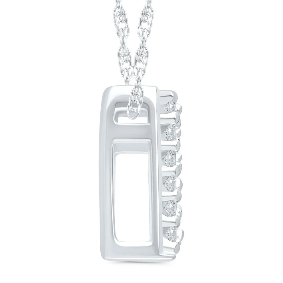 Diamond Accent Initial N Pendant in 10K White Gold – Image 2 of 3