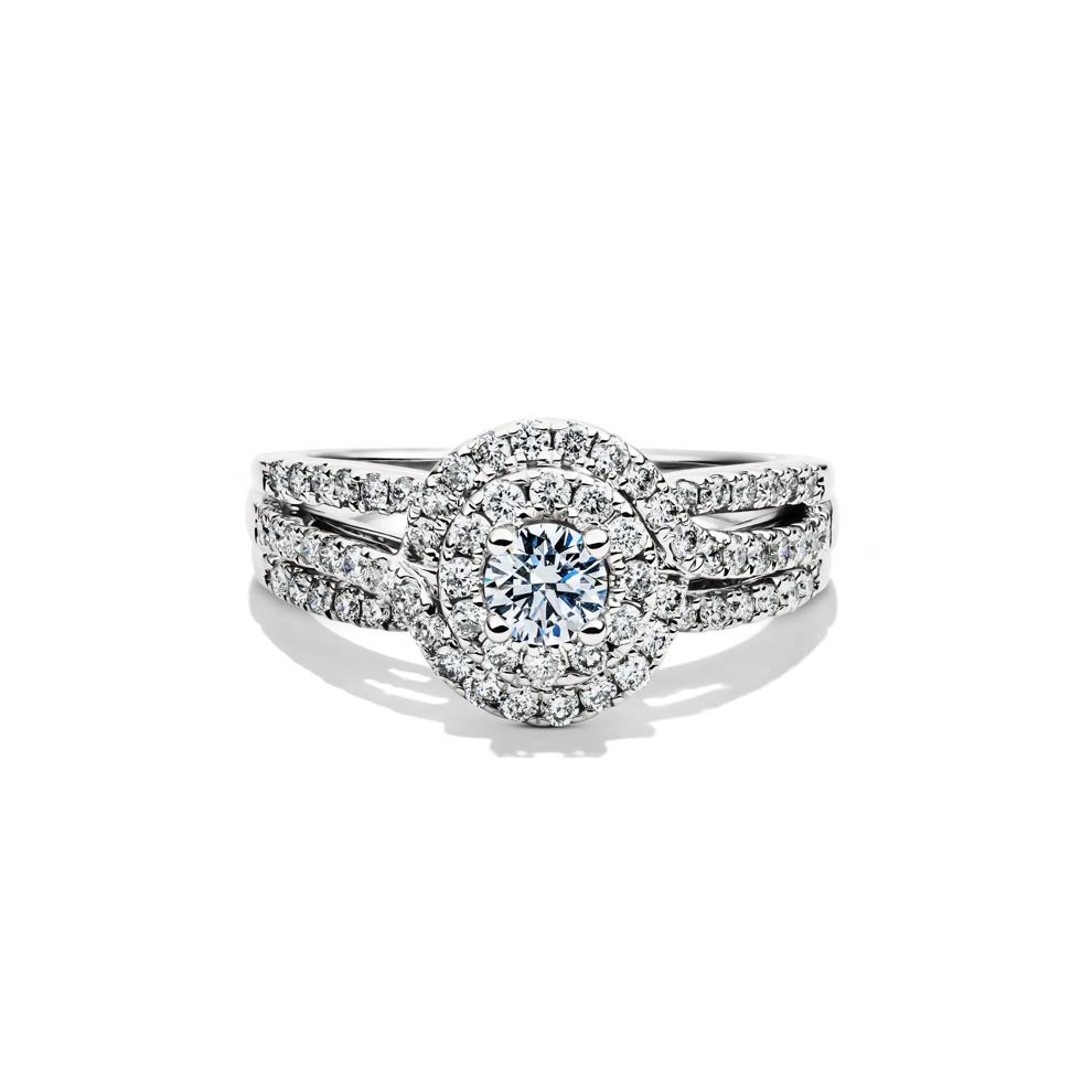 Diamond Double Halo Engagement Ring in 14K White Gold (1 ct. tw.) – Image 1 of 5